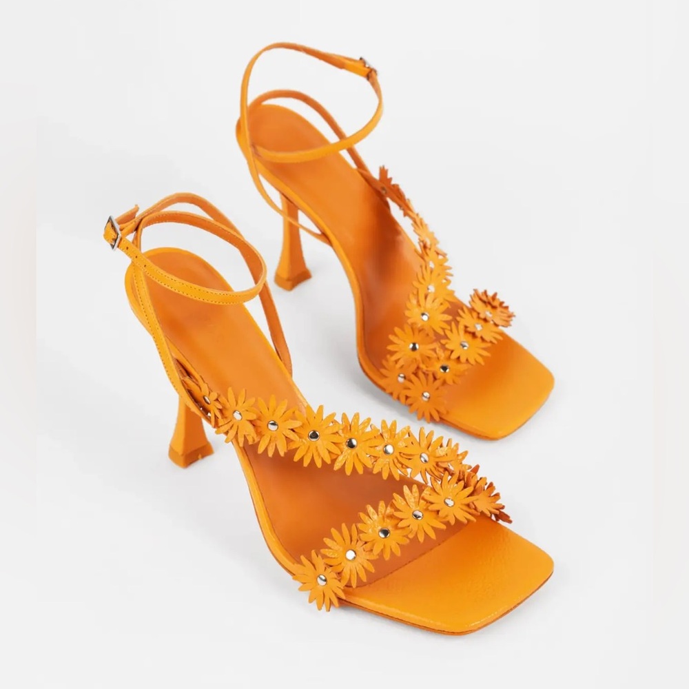 BY FAR Floral Open-Toe Sandals